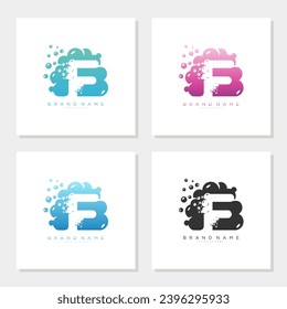 Soap Bubble On Letter F Logo Design editable