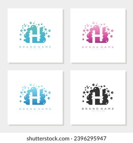 Diseño de logotipo Soap Bubble On Letter H editable