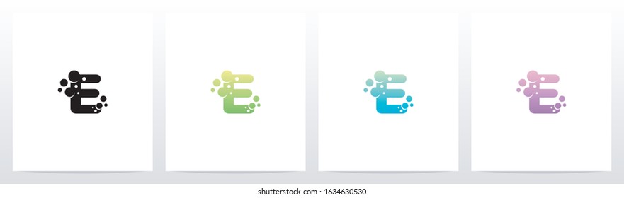 Soap Bubble On Letter Logo Design E