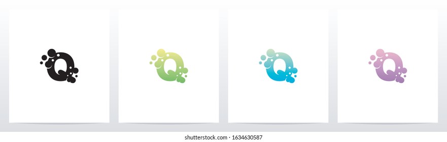Soap Bubble On Letter Logo Design Q