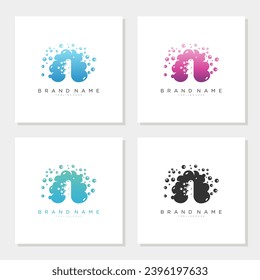 Soap Bubble On Letter I Logo Design editable