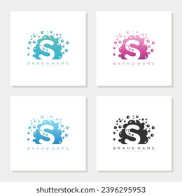Soap Bubble On Letter S Logo Design editable