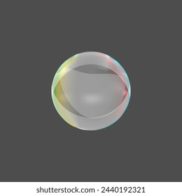 Soap bubble in rainbow colors on a black background.