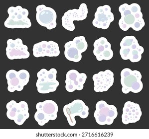 Soap bubble set in scandinavian style for showing for creating soft airy compositions featuring gentle floating forms inspired for your illustration and designs projects