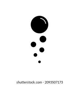 Soap Bubble Silhouette Icon. Circle Bubble Soap Pictogram. Fizzy Water, Drink, Champagne and Soda Black Icon. Cleaning, Laundry, Washing Element. Isolated Vector Illustration.