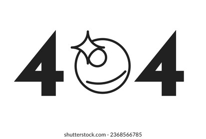 Soap bubble sparkling black white error 404 flash message. Fizzy soda drop. Dreamlike wash foam. Monochrome empty state ui design. Page not found popup cartoon image. Vector flat outline illustration