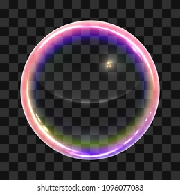 Modelo de Bolha de Sabão com Transparência. Esfera De Membrana Fina De Cor Vazia. Ilustração de vetor.