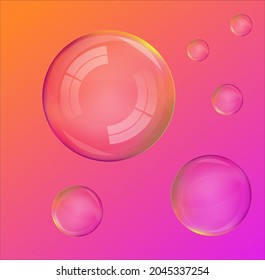 Soap bubble transparent ball 3d effect 