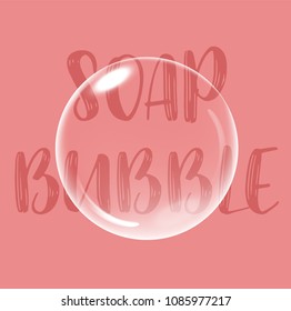 Soap bubble vector background with text.