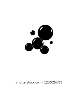 Soap bubble vector black icons isolated. Soap black water bubble collection of illustration. Monochrome template for printed. Design element. Vector illustration