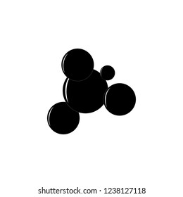 Soap bubble vector black icons isolated. Soap black water bubble collection of illustration. Monochrome template for printed. Design element. Vector illustration