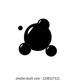 Soap bubble vector black icons isolated. Soap black water bubble collection of illustration. Monochrome template for printed. Design element. Vector illustration