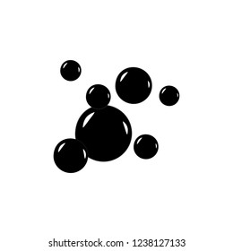 Soap bubble vector black icons isolated. Soap black water bubble collection of illustration. Monochrome template for printed. Design element. Vector illustration