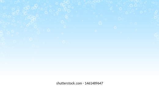 Soap bubbles abstract background. Blowing bubbles on night sky background. Artistic soapy foam overlay template. Trending vector illustration.
