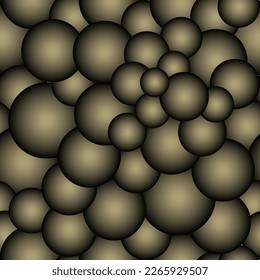 Soap bubbles. Abstract multicolored seamless pattern of overlapping transparent circles with gradient fill on a white background. Vector illustration.