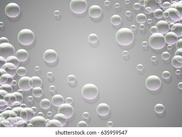 Soap bubbles background with rainbow colored airy foam