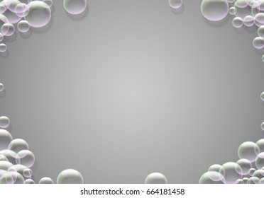 Soap bubbles background with rainbow colored airy foam