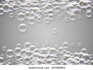 Soap bubbles background with rainbow colored airy foam