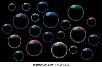 soap bubbles, balloons, colorful bubbles