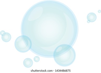 Soap bubbles. Cartoon Soap bubbles. Transparent Soap bubbles. Vector Soap bubbles