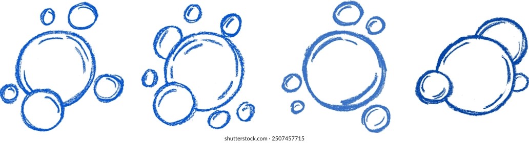 Soap Bubbles Crayon Chalk Drawing