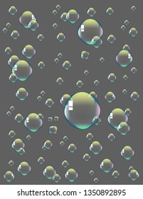 Soap bubbles decor isolated