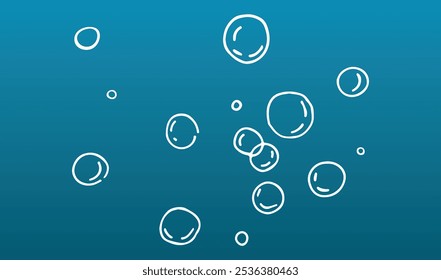 Soap bubbles, doodle illustration in flat style. EPS10