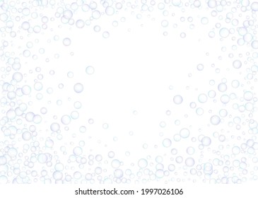 Soap bubbles flew randomly on a white background. Vector