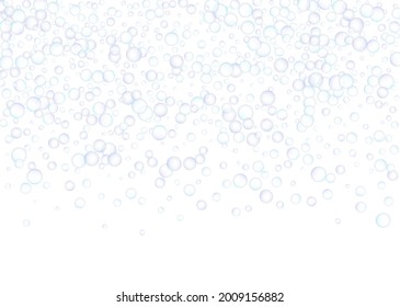 Soap bubbles flew randomly on a white background. Vector