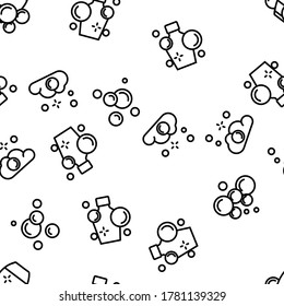Soap Bubbles And Foam Vector Seamless Pattern Thin Line Illustration