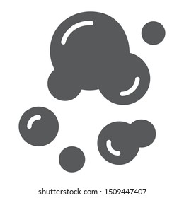 Soap bubbles glyph icon, laundry and wash, water bubble sign, vector graphics, a solid pattern on a white background, eps 10.