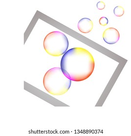 soap bubbles in a gray frame

