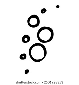 Soap bubbles hand drawn doodle. Washing clothes in the laundry room. Washing floors. Vector outline line art illustration.