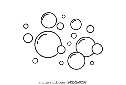 Soap bubbles icon. Foam shampoo isolated on white background. Vector illustration