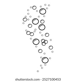 Soap bubbles icon in linear style. Doodle illustration of water balloons on white. Air bubbles outline.