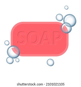 Soap with bubbles icon symbol wash hands