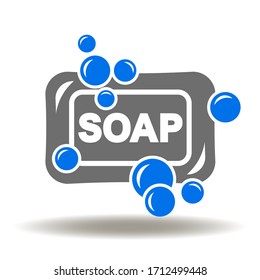 Soap Bubbles Icon Vector. Hygiene Disinfection Skin Soapy Processing Bacterium Virus Logo.