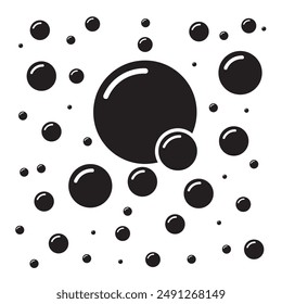 Soap bubbles icon Vector. oxygen bubbles in water. Foam shampoo icon.