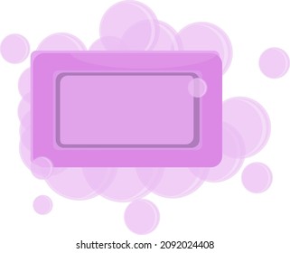 Jabón con burbujas, ilustración, vector sobre un fondo blanco.