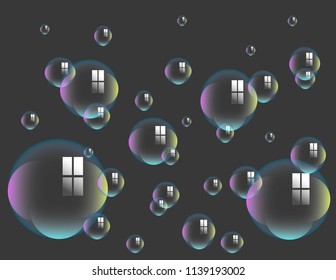 Soap bubbles isolated