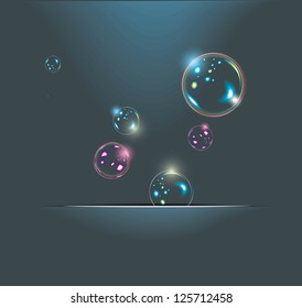 Soap bubbles isolated on black. Extremely detailed.