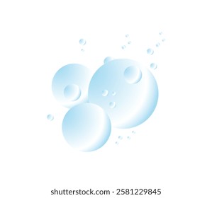 soap bubbles isolated on white background. group of soap bubbles. bubbles of purity. sign of purity
