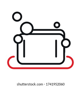 Soap with bubbles line bicolor style icon design, Hygiene wash health and clean theme Vector illustration