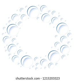 Soap bubbles located on a circle. Vector image. Eps 10