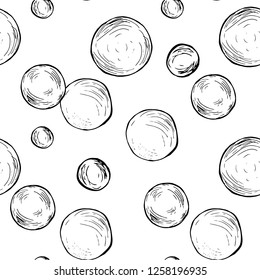 Soap bubbles monochrome pattern stock vector illustration for web, for print, for fabric print, textile, wrapping paper, wallpaper