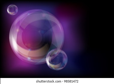 Soap bubbles on abstract background with space for your text. EPS10 vector format.