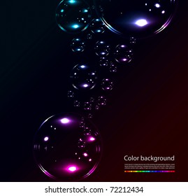 Soap bubbles on black background. Vector illustration