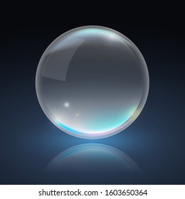 Soap Bubbles on Blue Background . Isolated Vector Design