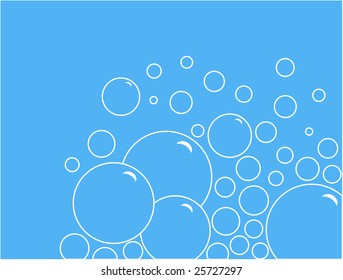 Seifenblasen auf blauem Hintergrund