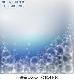 soap bubbles on a blue background